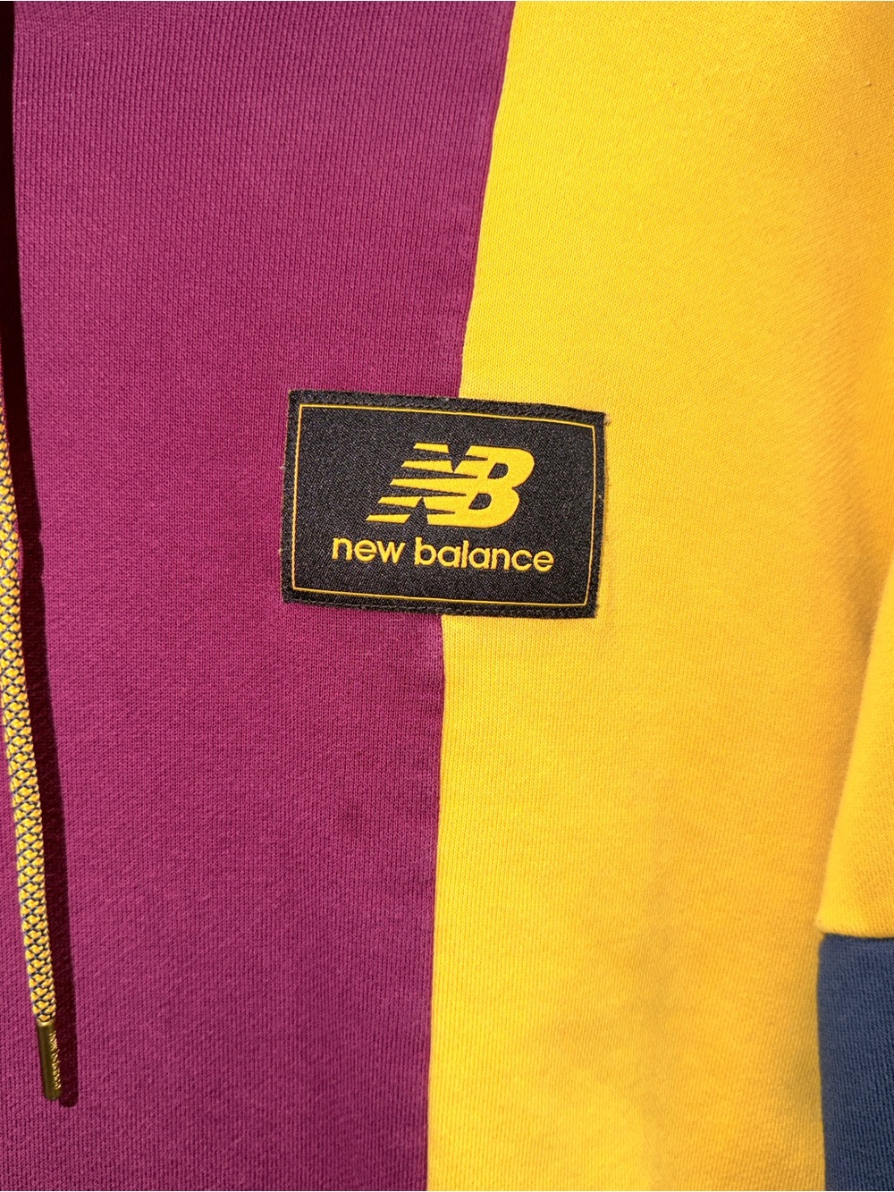 100% Cotton Ladies New Balance Colorblock Hoodie - Maroon, Mustard & Navy  🔥 - Picture 3 of 7
